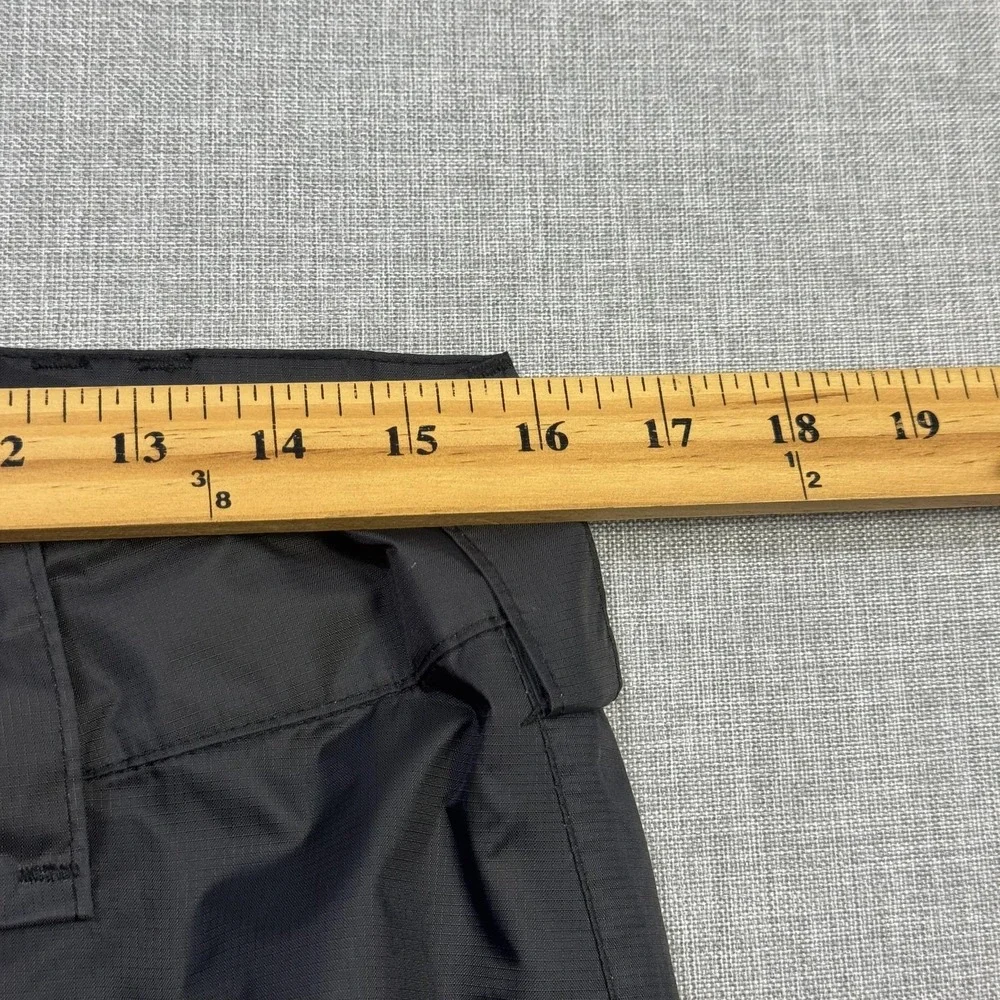 Grundens Rain Pants Mens Small Black Lined Waterproof Pockets Nylon Relaxed Fit